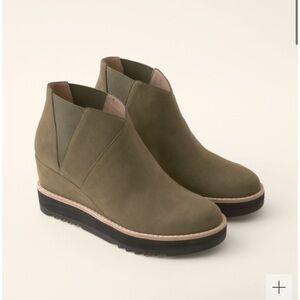 New Eileen Fisher Leather Caddy Wedge Boots